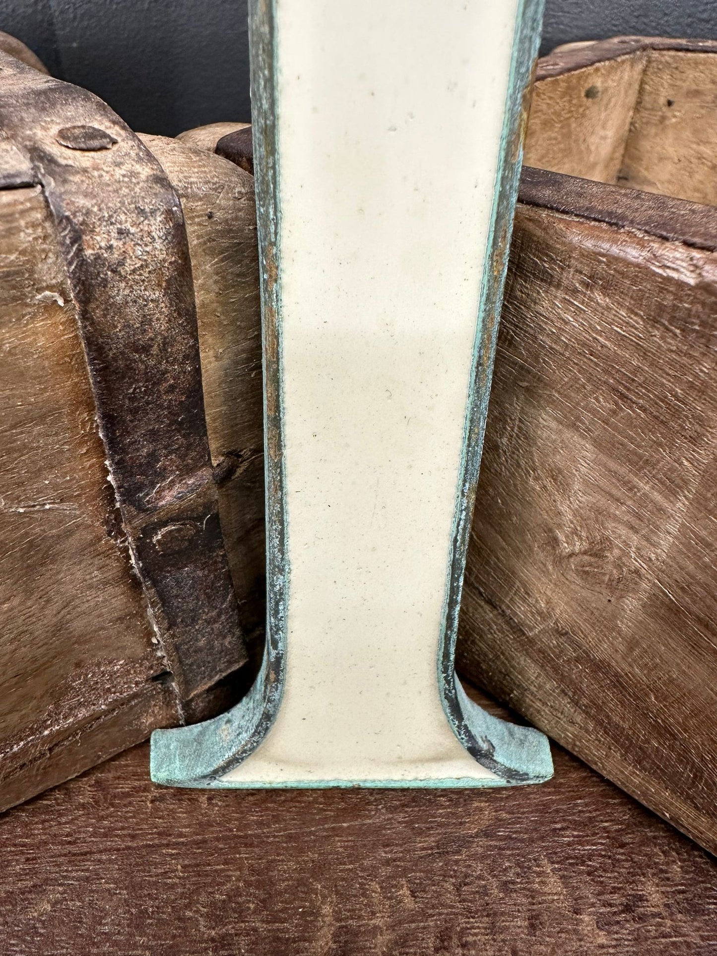 Antique Letter I / Copper & Enamel Lettering / Personalised Gift Present / 1920s