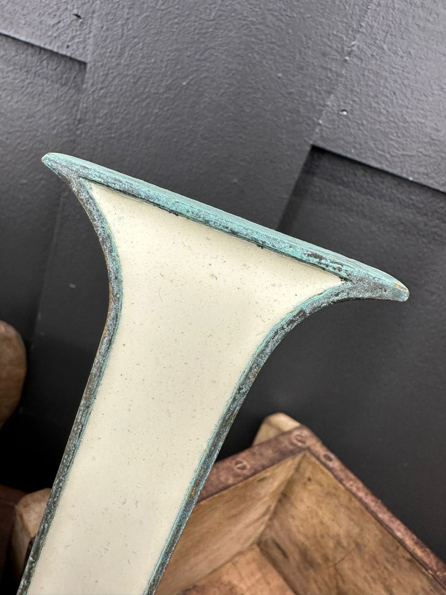 Antique Letter I / Copper & Enamel Lettering / Personalised Gift Present / 1920s