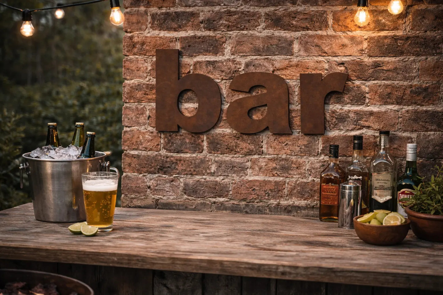 BAR Metal Letters Sign RUSTIC WAREHOUSE NORFOLK