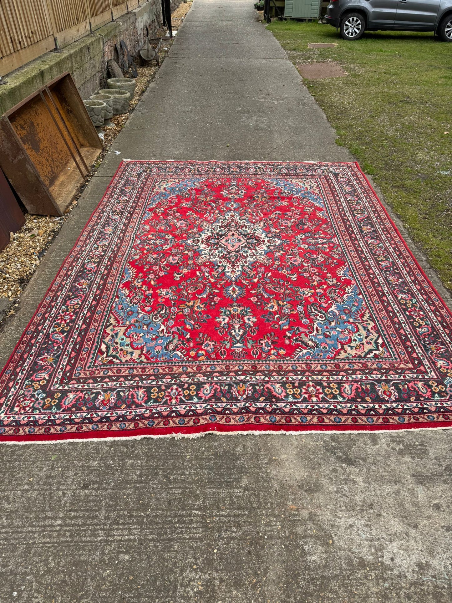Vintage Hand Made Traditional Oriental Wool Red Large Carpet 381x270cm