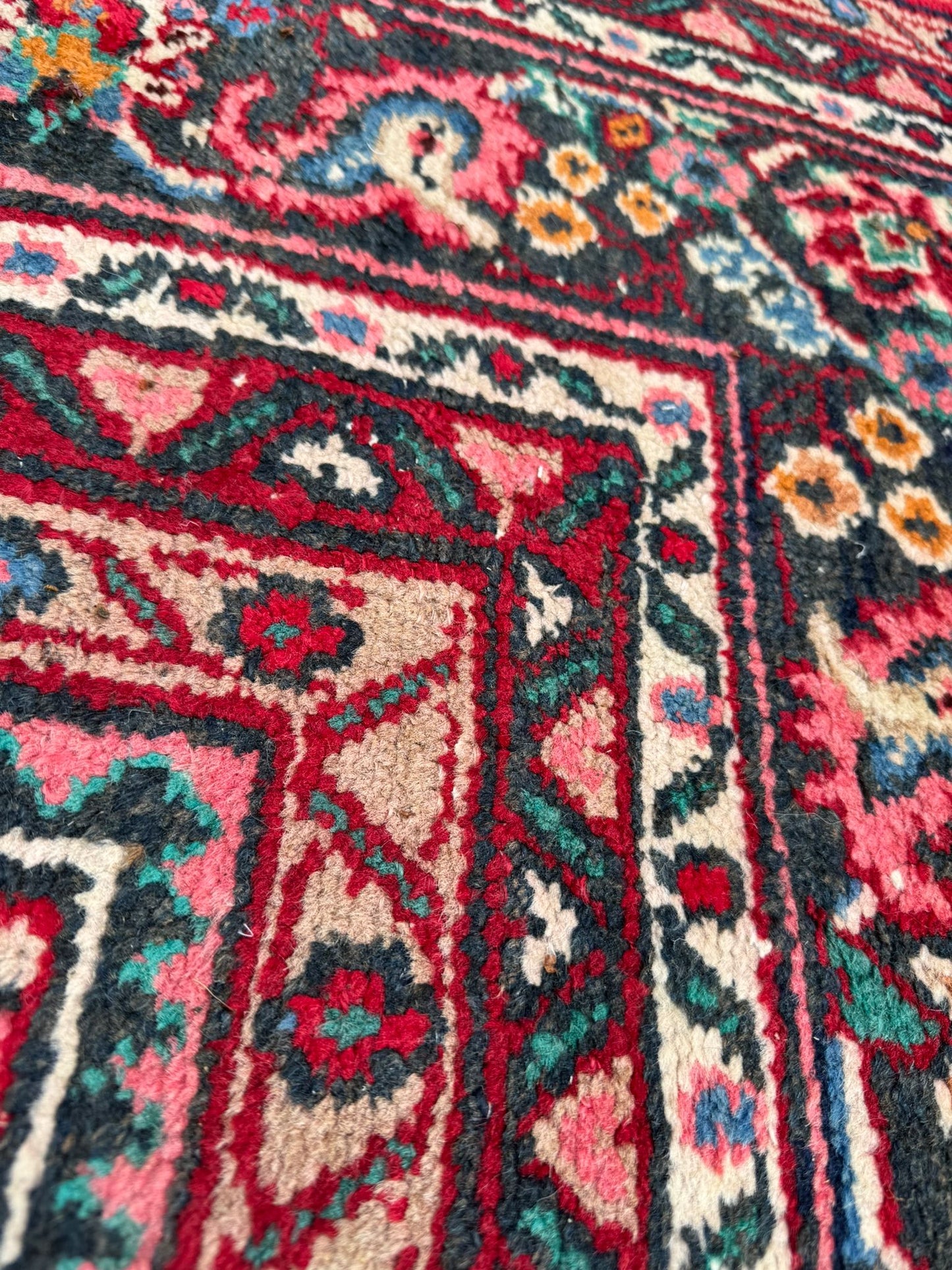 Vintage Hand Made Traditional Oriental Wool Red Large Carpet 381x270cm