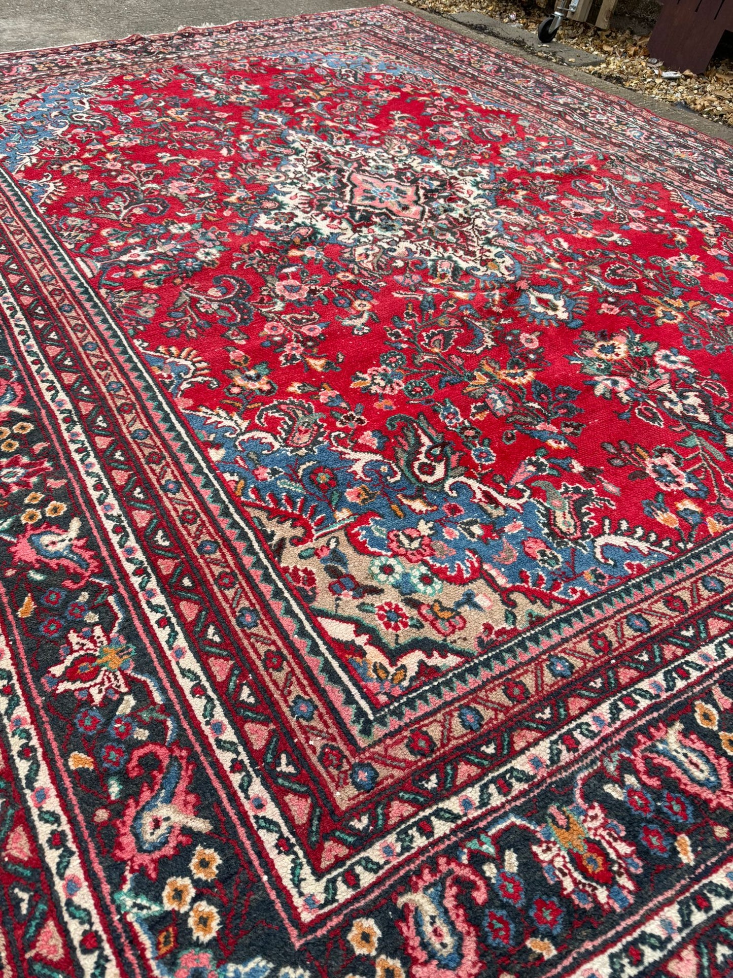 Vintage Hand Made Traditional Oriental Wool Red Large Carpet 381x270cm