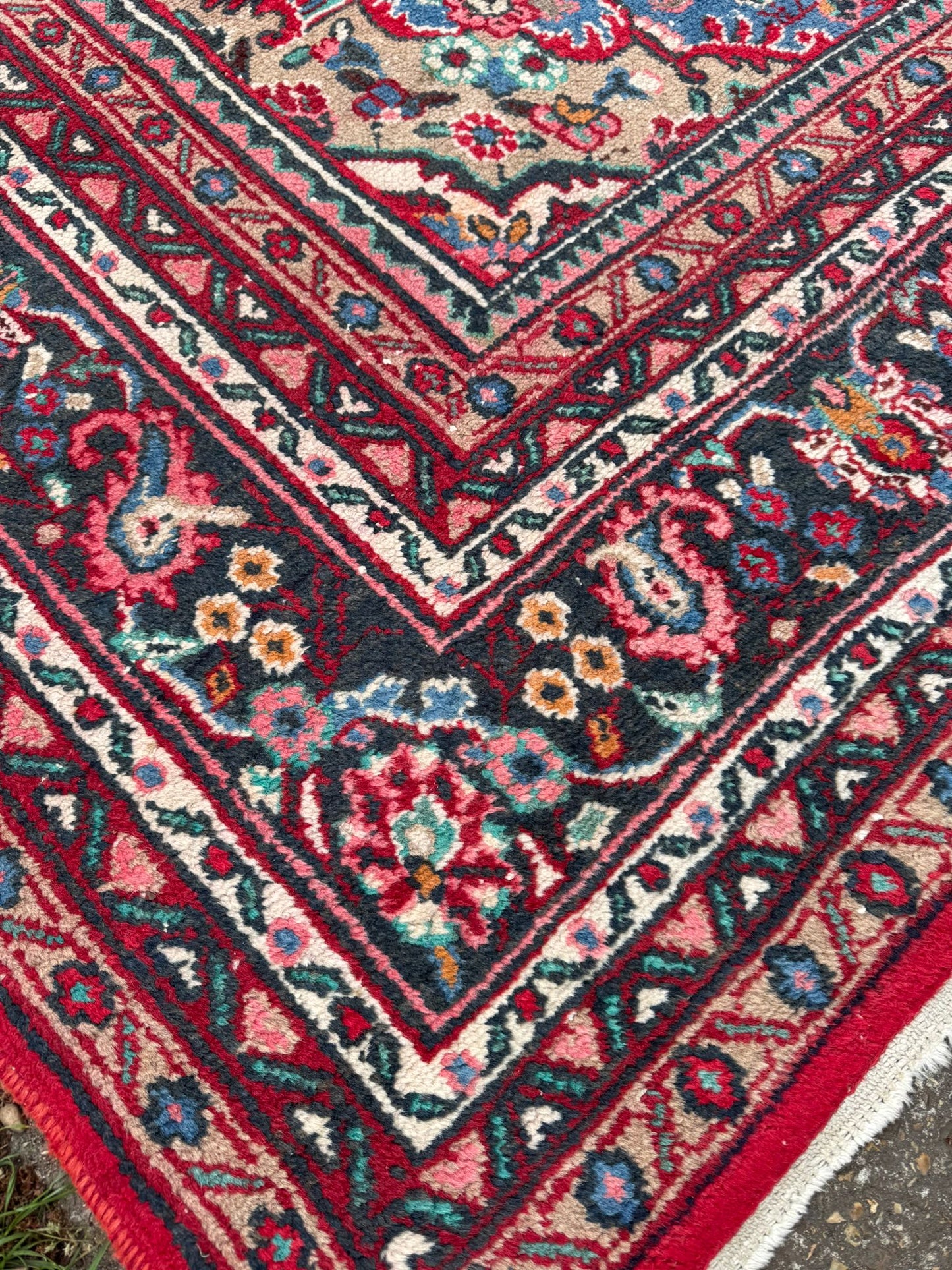 Vintage Hand Made Traditional Oriental Wool Red Large Carpet 381x270cm
