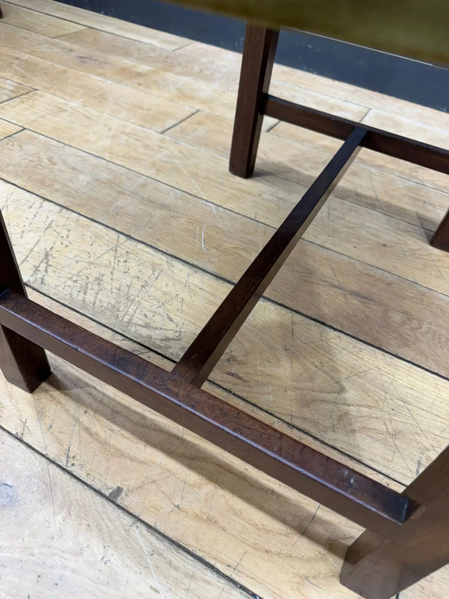 Antique Victorian Needlepoint Upholstered Stool with Mahogany Legs RUSTIC WAREHOUSE NORFOLK