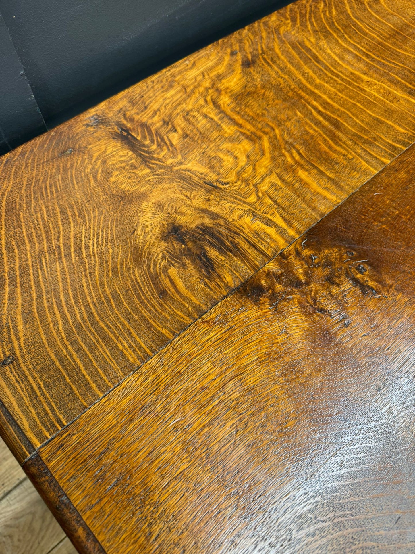 Antique Carved Oak Side Table with Drawer / Occasional Lamp Hall Table