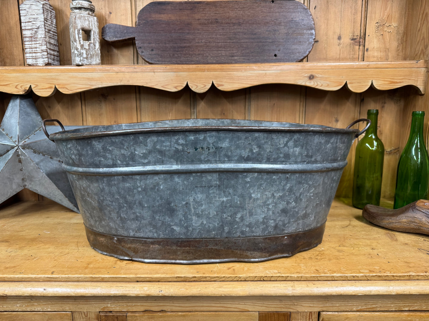 Oval Galvanised Planter / Plant Pot / Shrub Tree Planter / Garden Patio Tub / Log Basket / Kindling