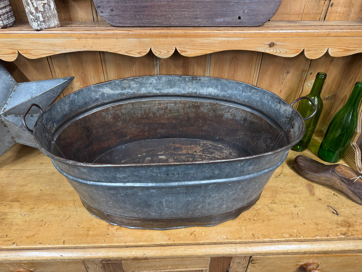 Oval Galvanised Planter / Plant Pot / Shrub Tree Planter / Garden Patio Tub / Log Basket / Kindling