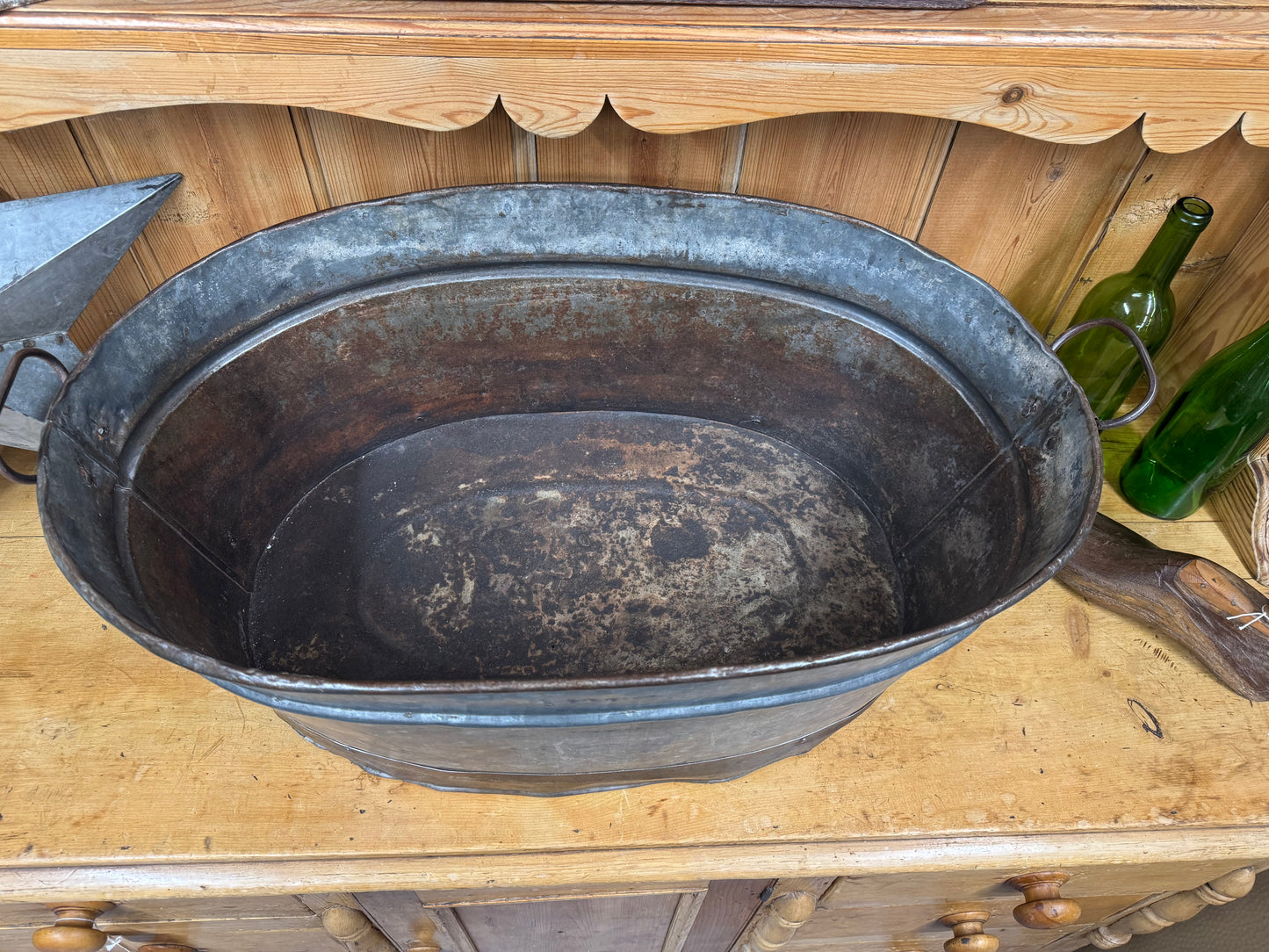 Oval Galvanised Planter / Plant Pot / Shrub Tree Planter / Garden Patio Tub / Log Basket / Kindling