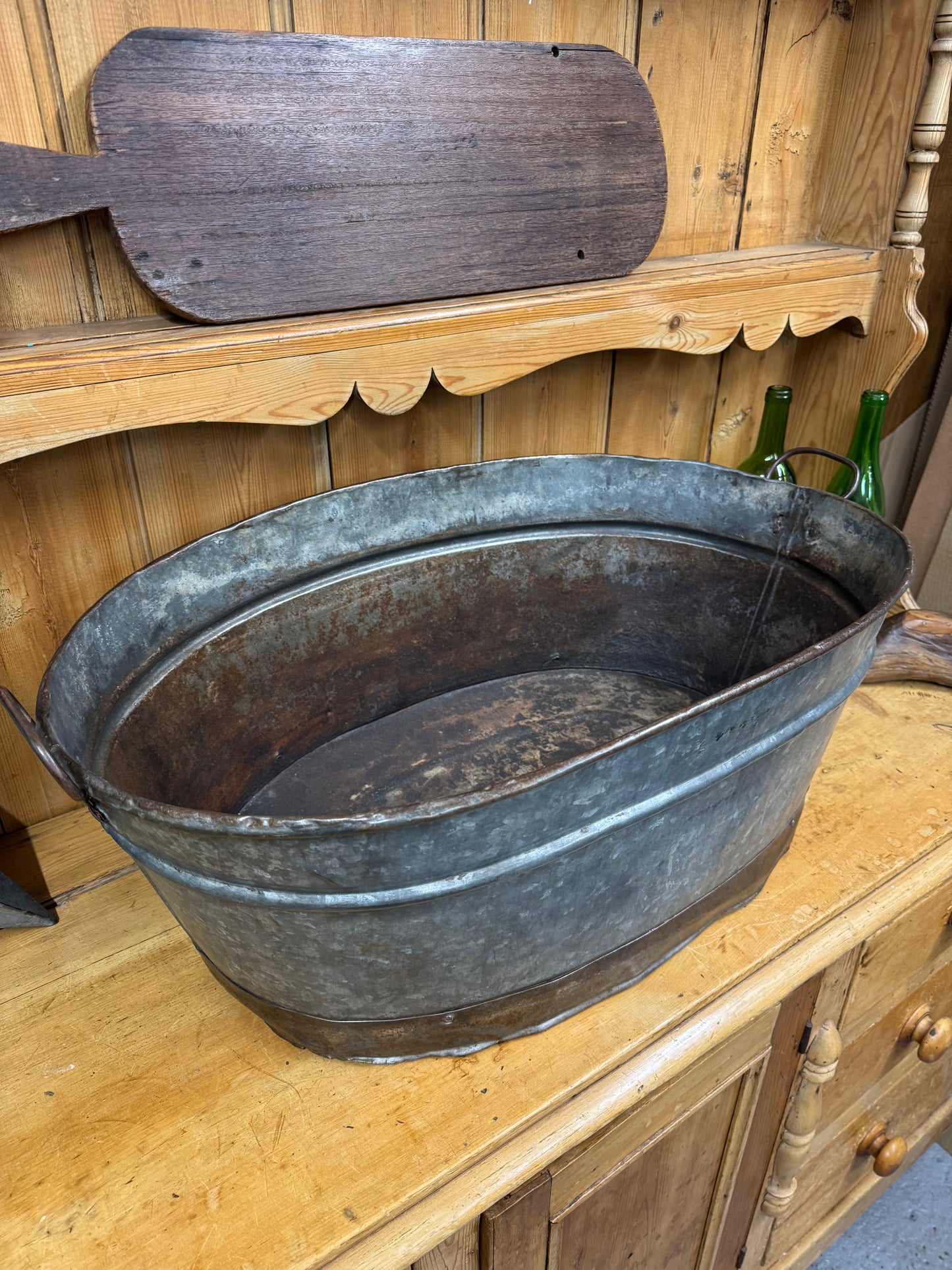 Oval Galvanised Planter / Plant Pot / Shrub Tree Planter / Garden Patio Tub / Log Basket / Kindling