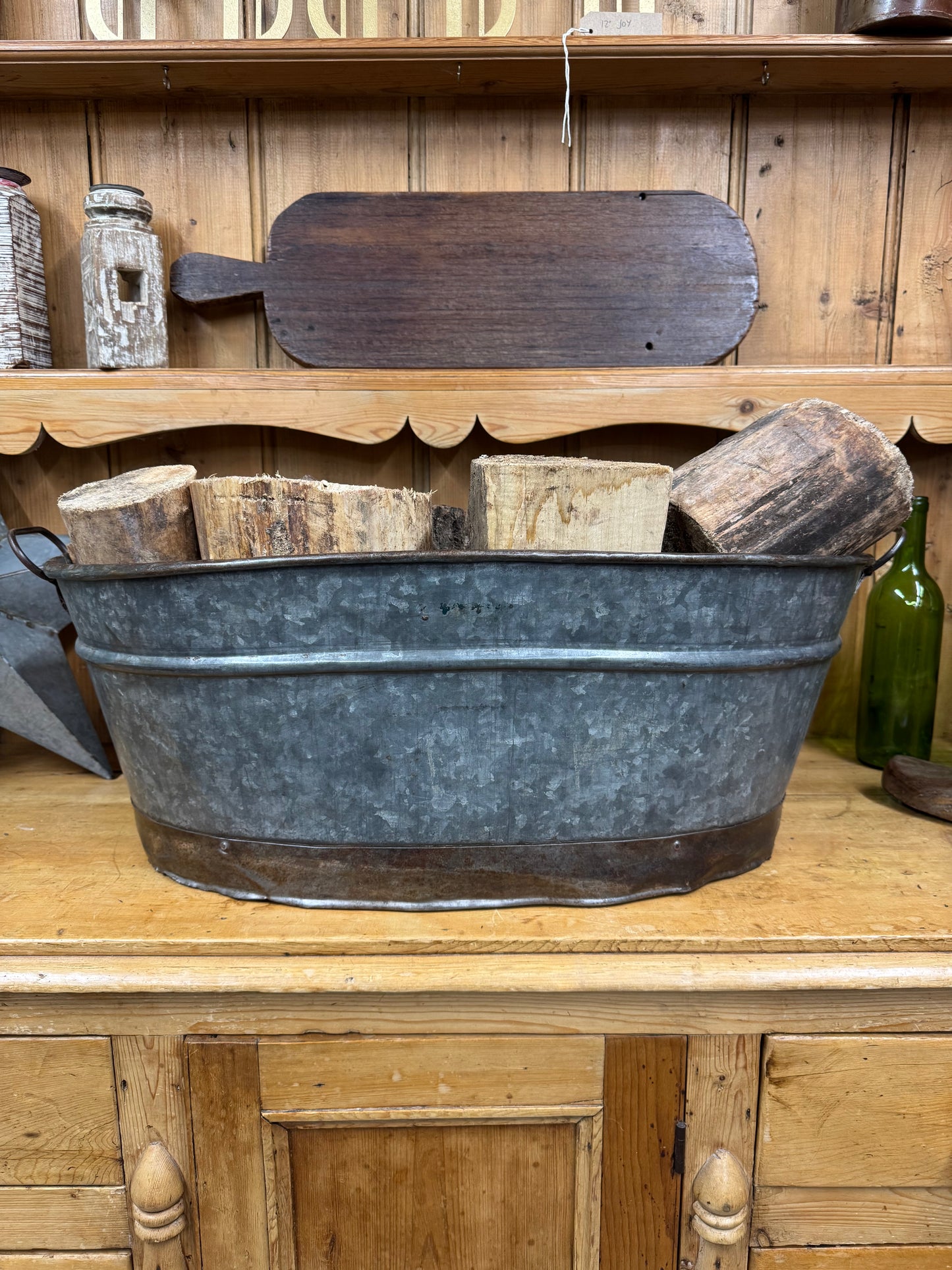 Oval Galvanised Planter / Plant Pot / Shrub Tree Planter / Garden Patio Tub / Log Basket / Kindling