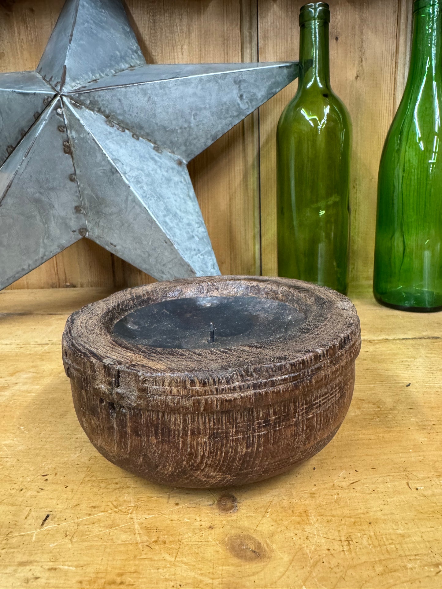 Rustic Wooden Candle Holder / Church Candle Holder / Reclaimed Farmhouse Decor (J)
