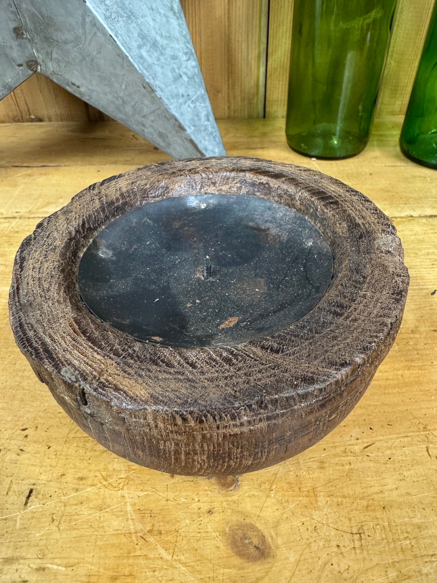 Rustic Wooden Candle Holder / Church Candle Holder / Reclaimed Farmhouse Decor (J)