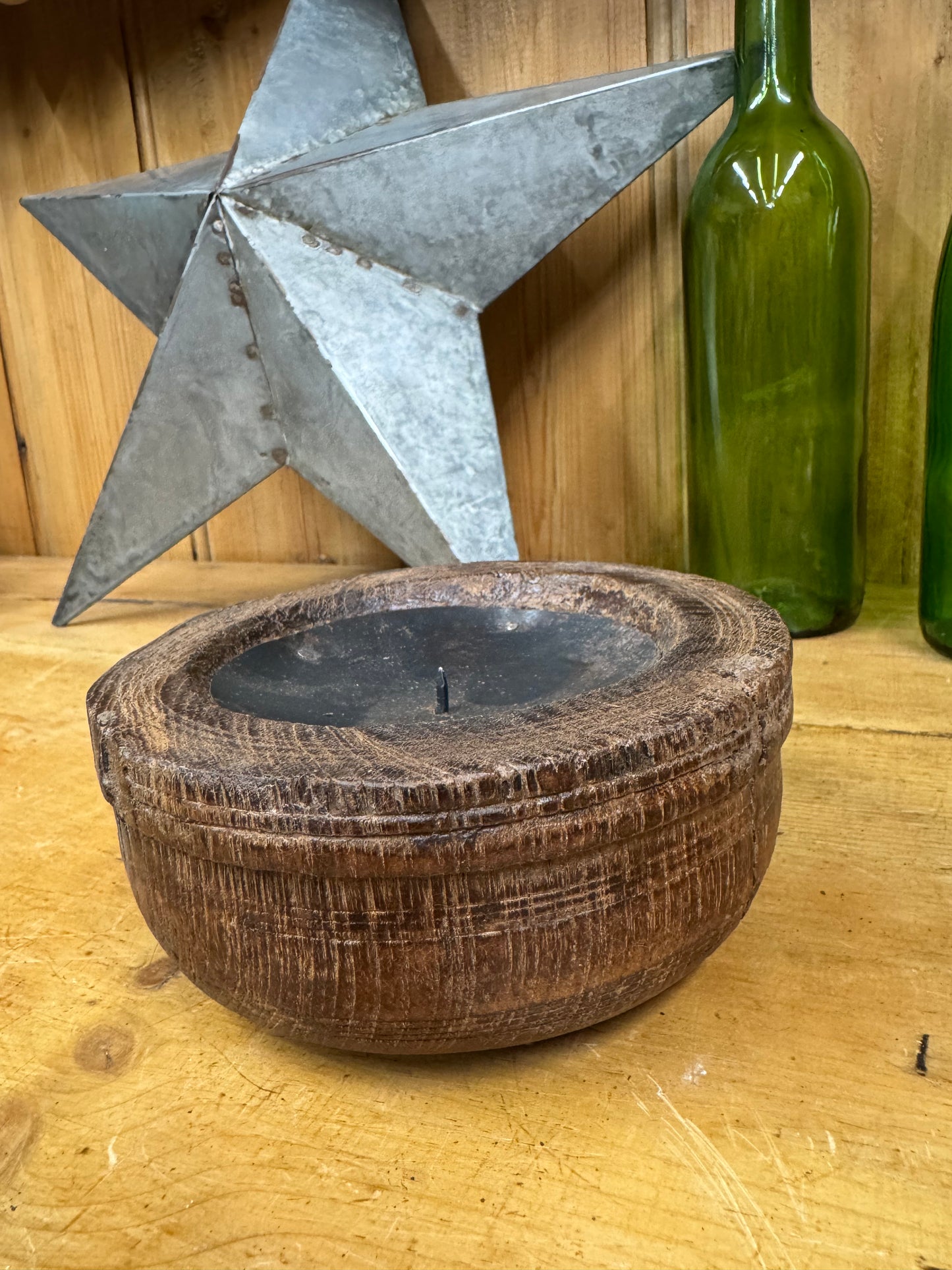 Rustic Wooden Candle Holder / Church Candle Holder / Reclaimed Farmhouse Decor (J)