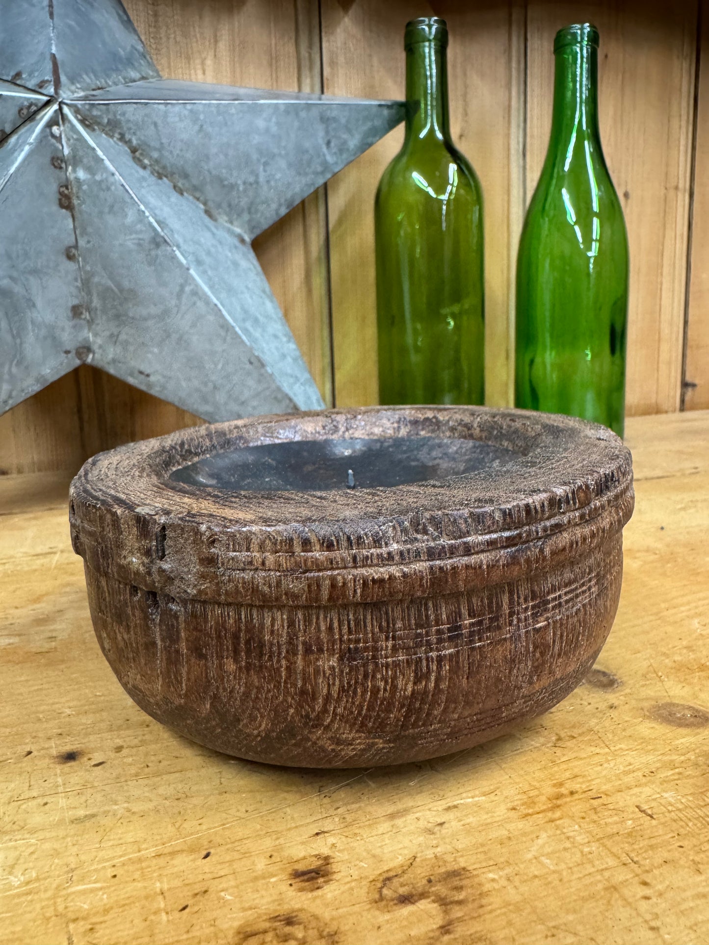 Rustic Wooden Candle Holder / Church Candle Holder / Reclaimed Farmhouse Decor (J)