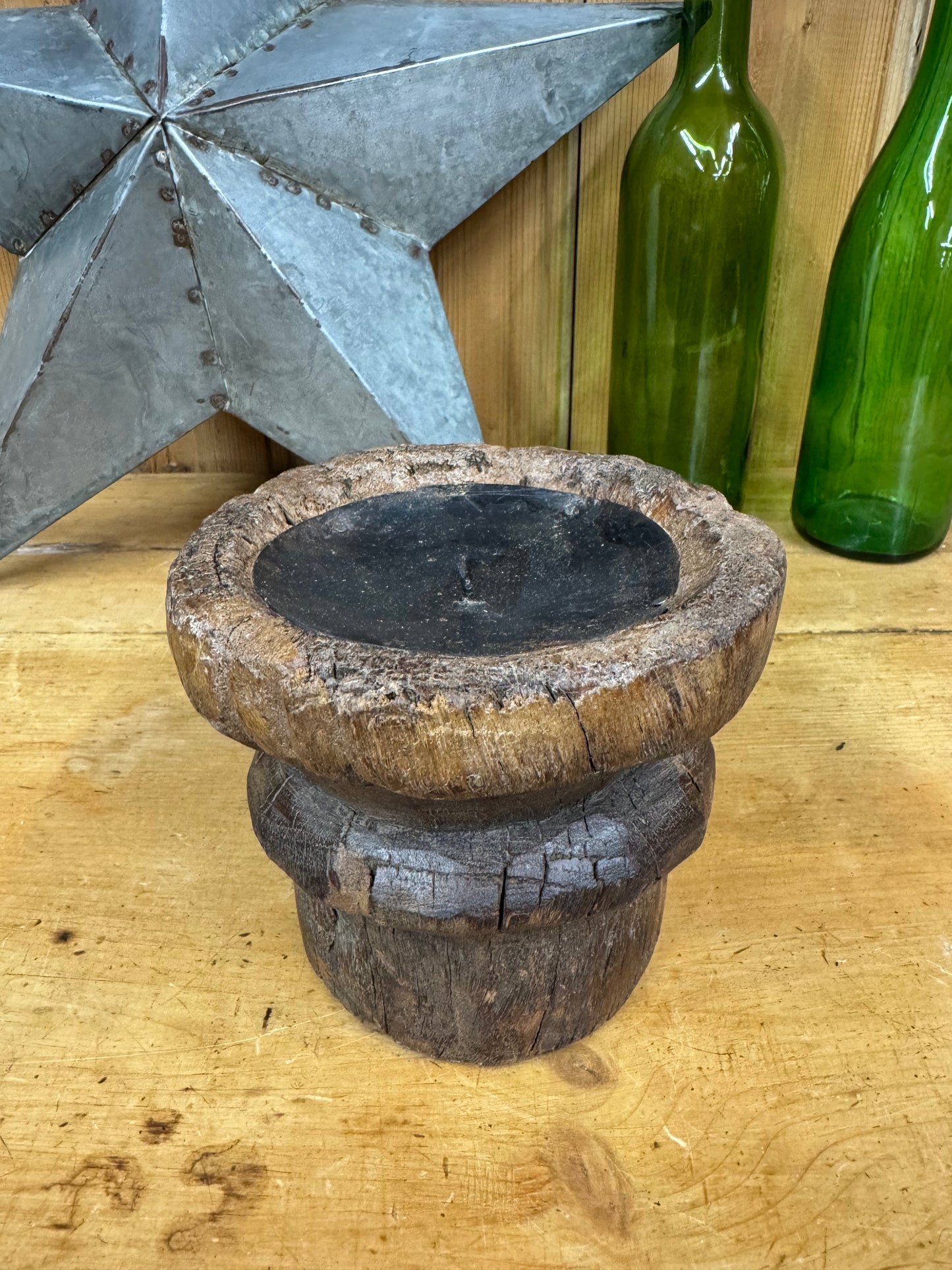 Rustic Wooden Candle Holder / Church Candle Holder / Reclaimed Farmhouse Decor (L)