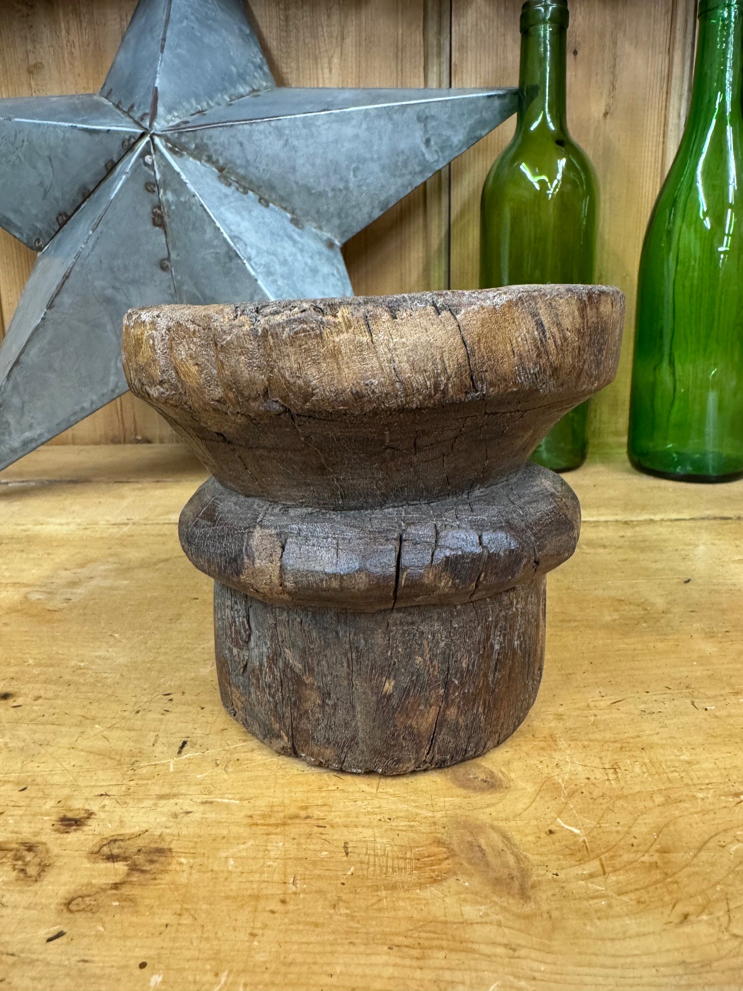 Rustic Wooden Candle Holder / Church Candle Holder / Reclaimed Farmhouse Decor (L)