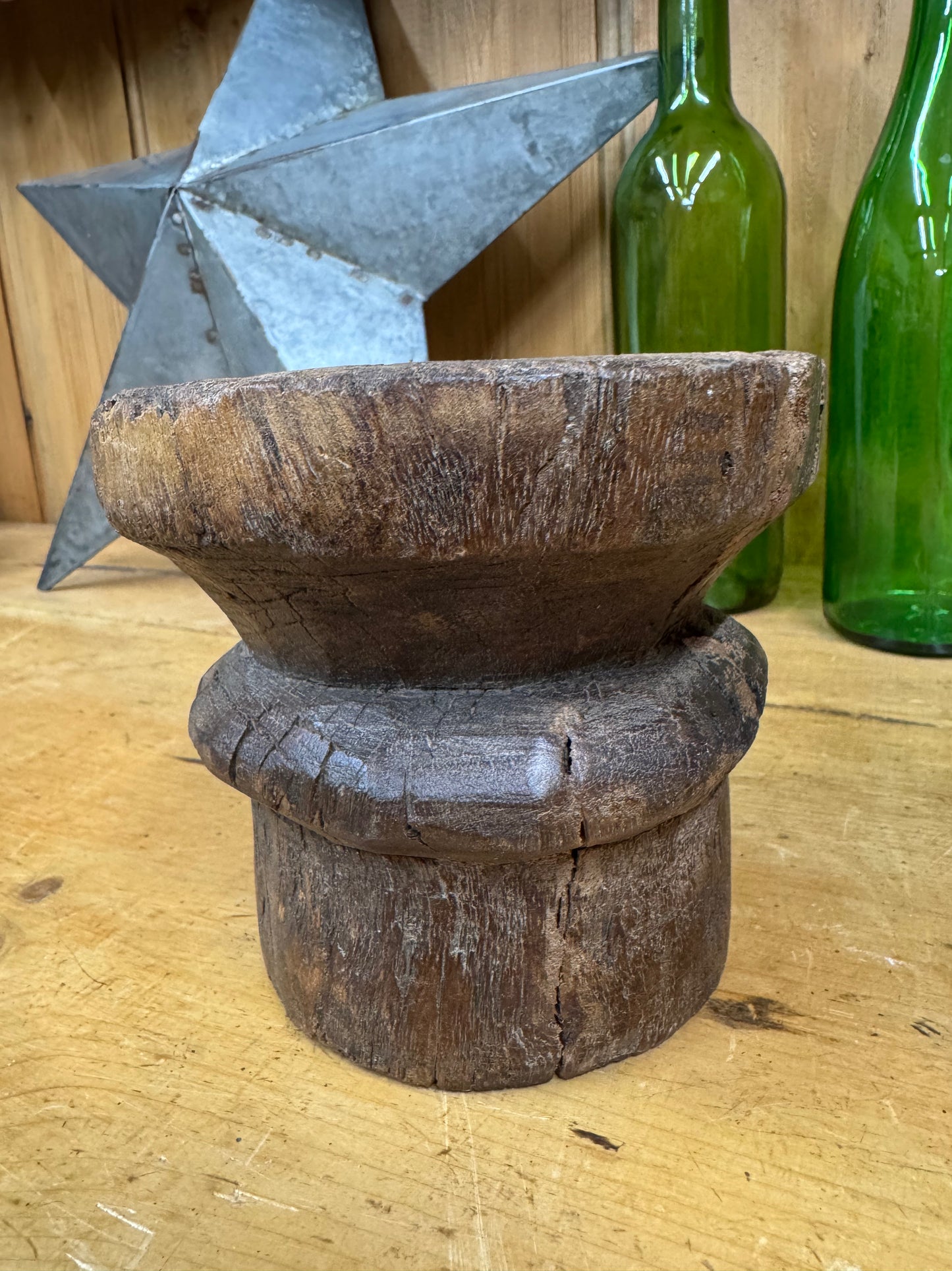 Rustic Wooden Candle Holder / Church Candle Holder / Reclaimed Farmhouse Decor (L)