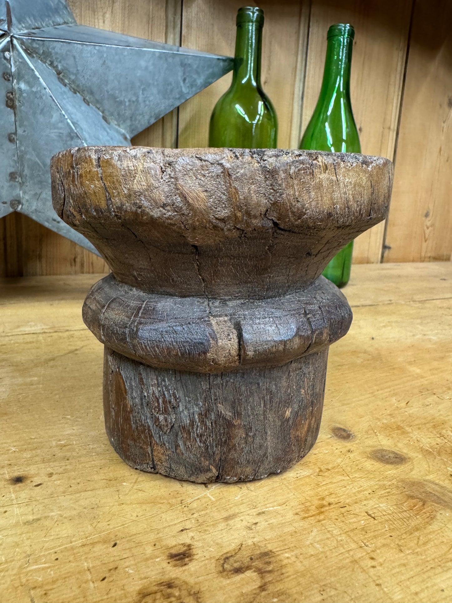 Rustic Wooden Candle Holder / Church Candle Holder / Reclaimed Farmhouse Decor (L)