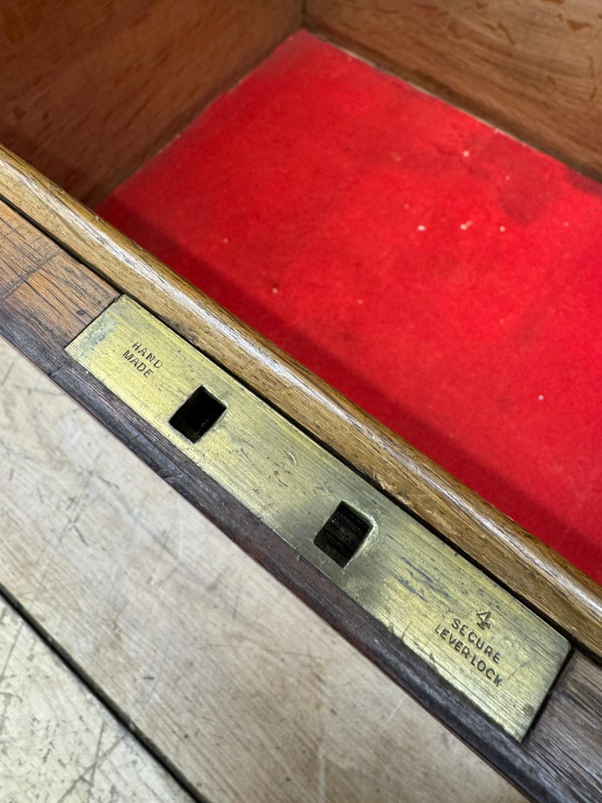 Antique Oak Box Trunk Chest Coffee Table Storage Brass Handles Campaign Style