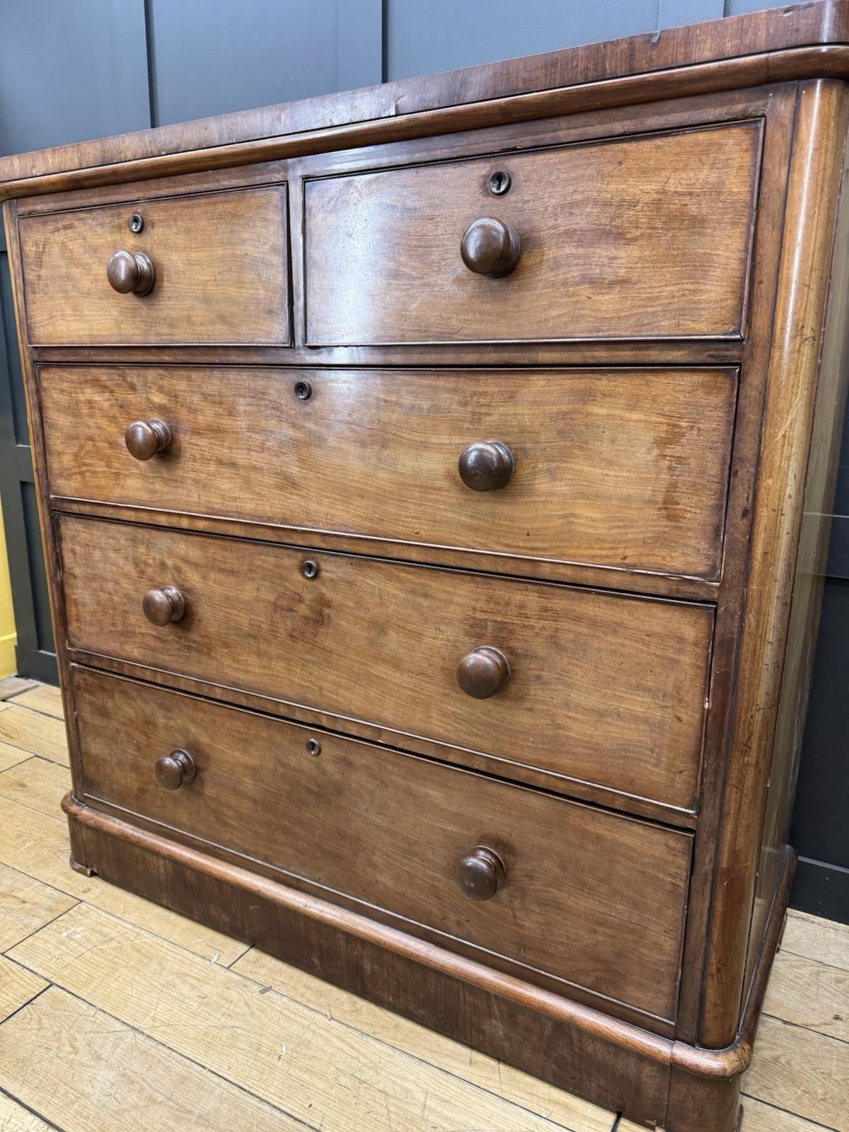 Large Antique Victorian Mahogany Chest of Drawers Bedroom Dresser Storage