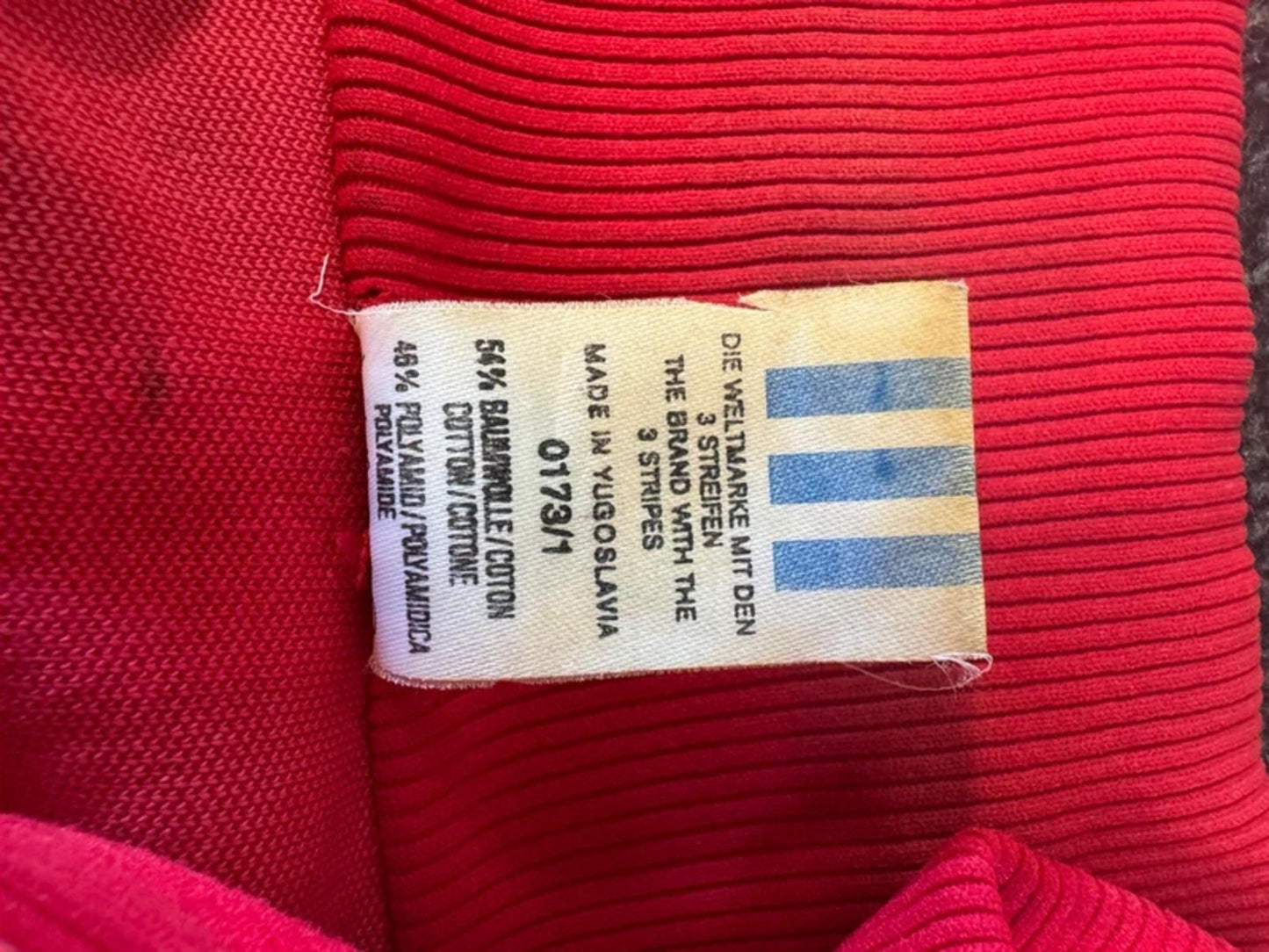 Vintage Adidas Tracksuit Top Jacket Made In Yugoslavia 70s 80s Large #348