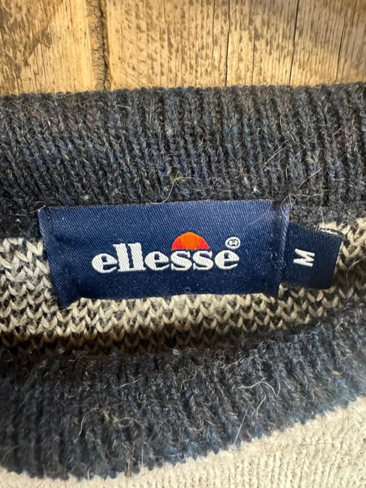 Original 1990s vintage Ellesse spell out jumper sweater medium RUSTIC WAREHOUSE NORFOLK