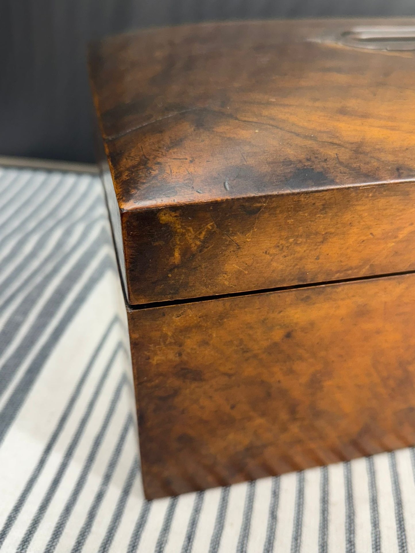 Victorian Walnut Jewellry Box / Storage Box / Antique Chest