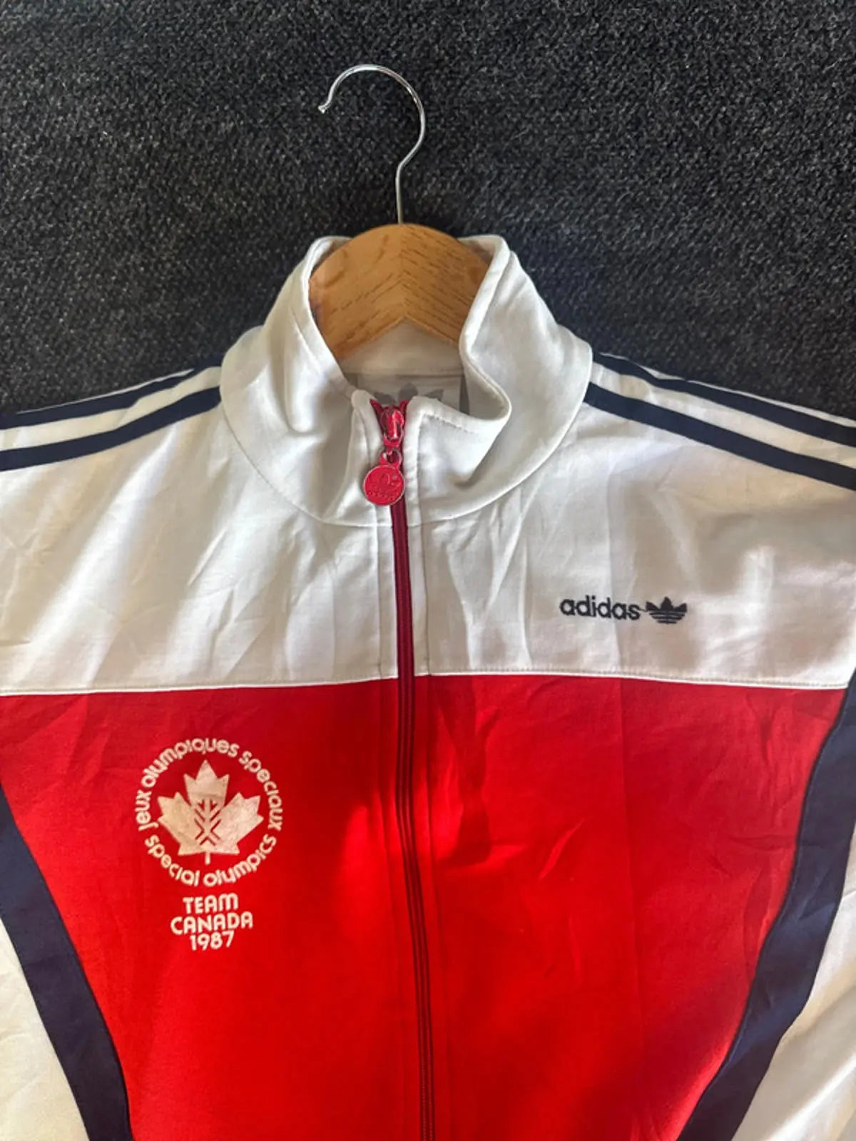 Original Vintage 1987 Adidas Tracksuit Top Team Canada Special Olympics Rare adidas