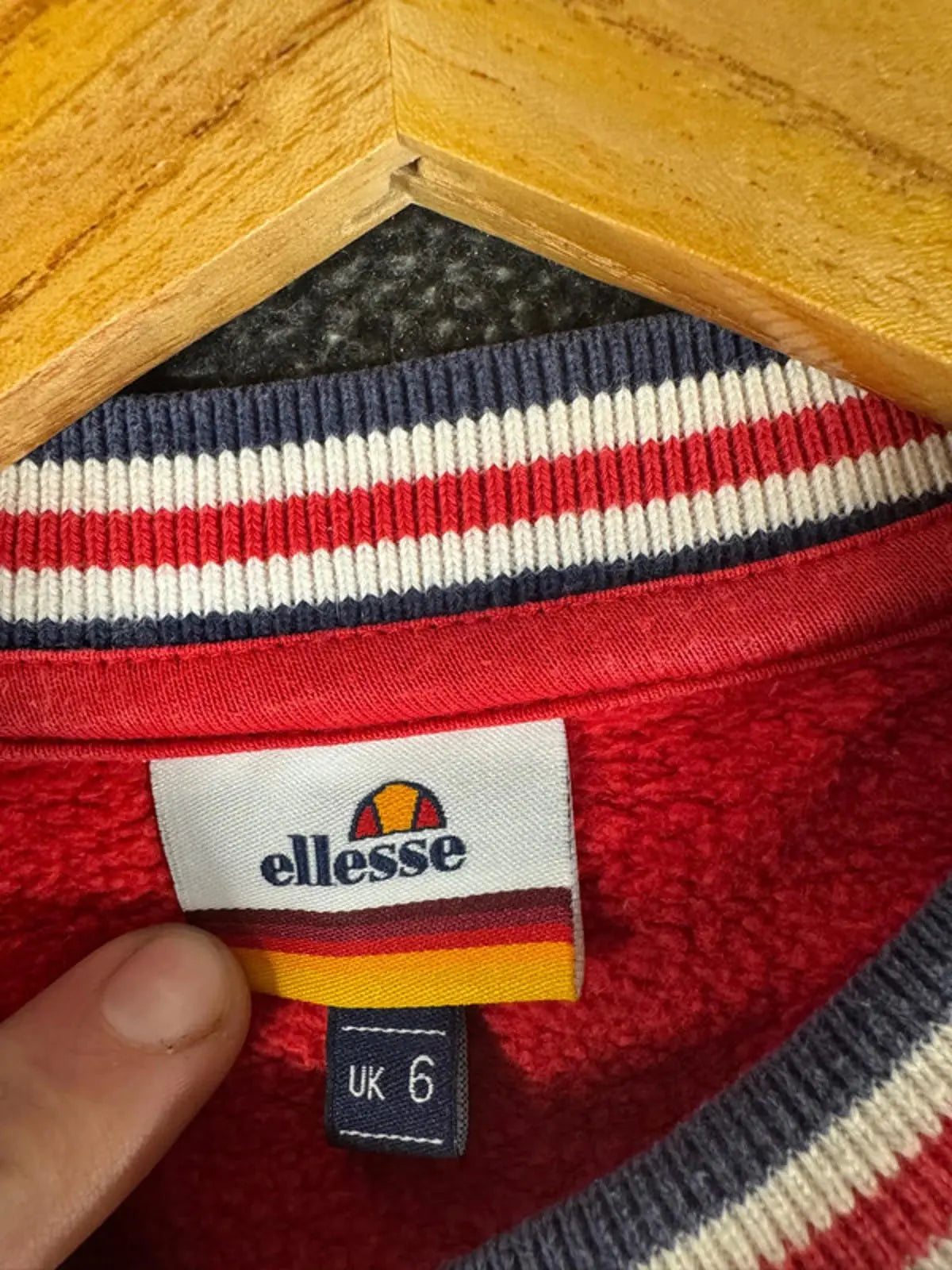 Vintage Women’s Ellesse Jumper Sweater Spell Out Top Size 6 ellesse
