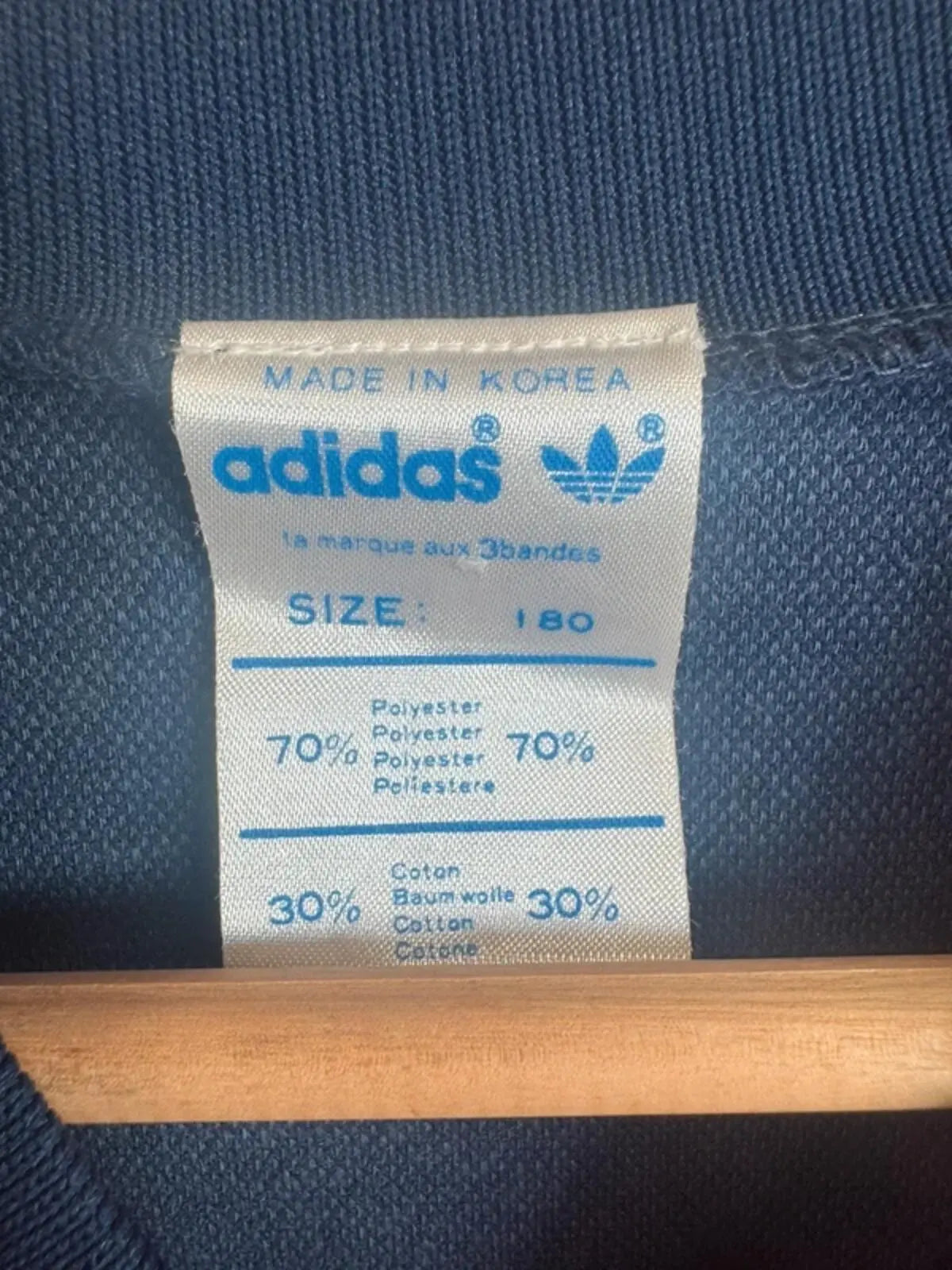 Vintage Adidas Tracksuit Top Red Navy White Trefoil Made In Korea 80s Large #337 adidas