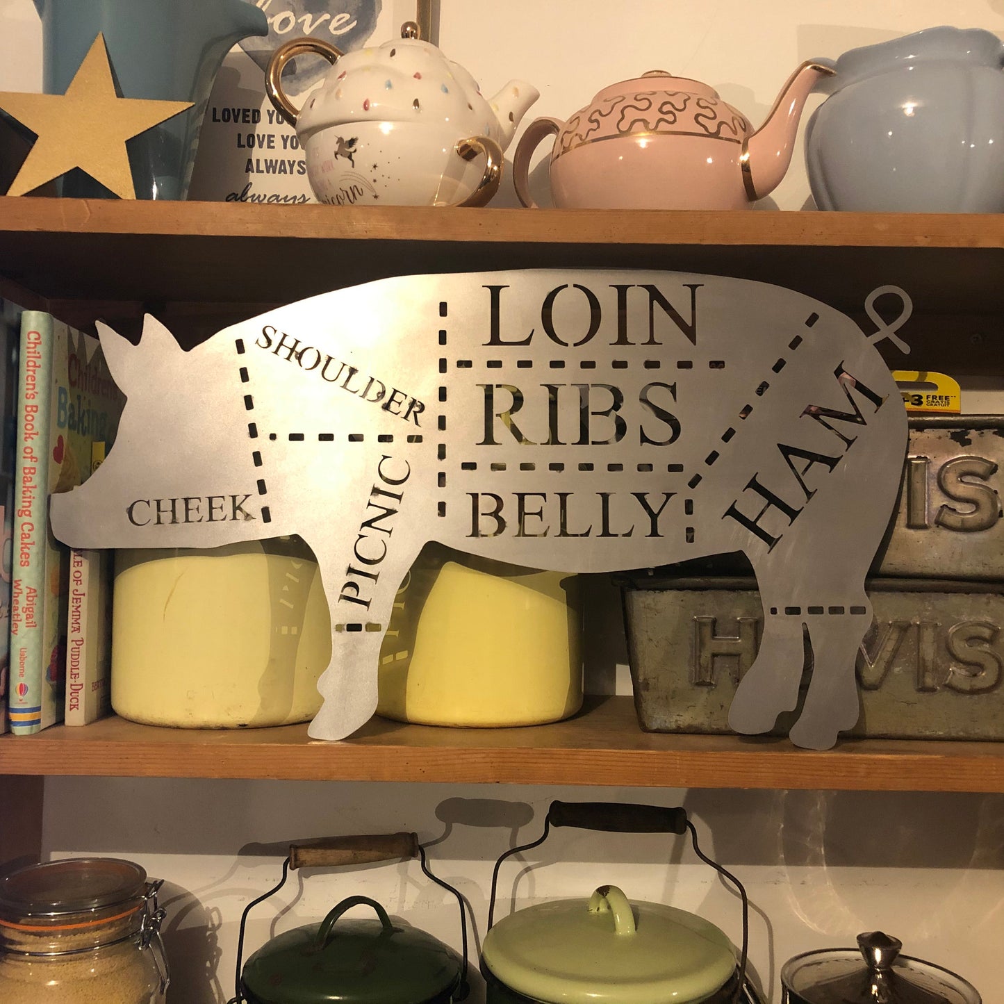 Small Butchers Cuts Pig Wall Decoration