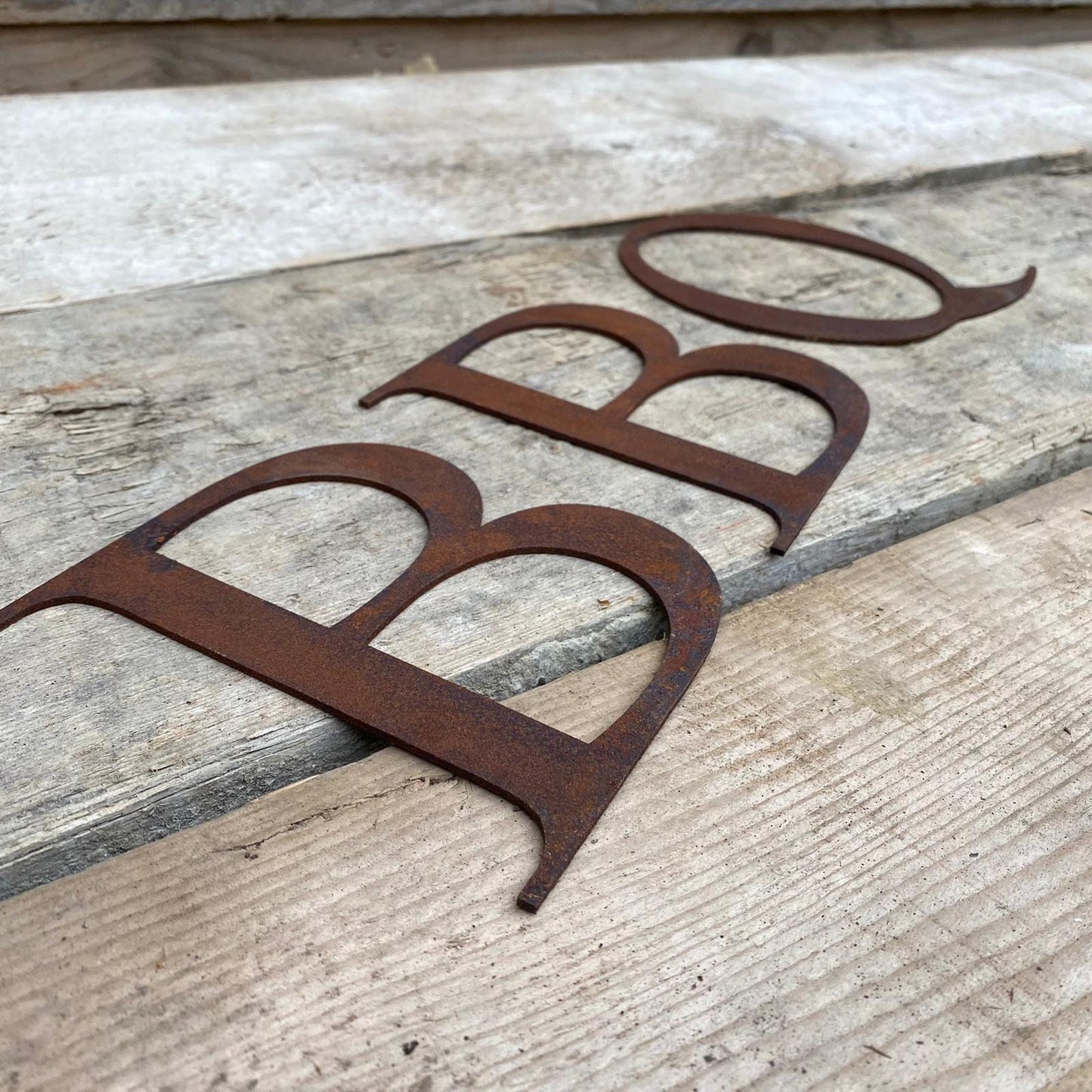 5" classic font BBQ lettering