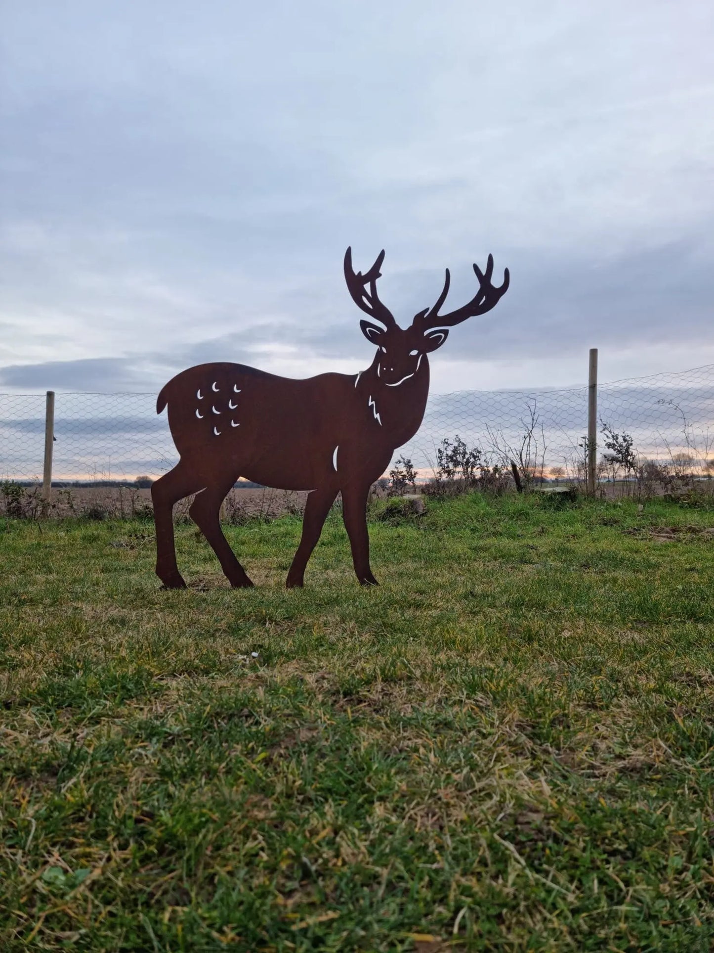Large Rusty Metal Garden Stag Statue RUSTIC WAREHOUSE NORFOLK