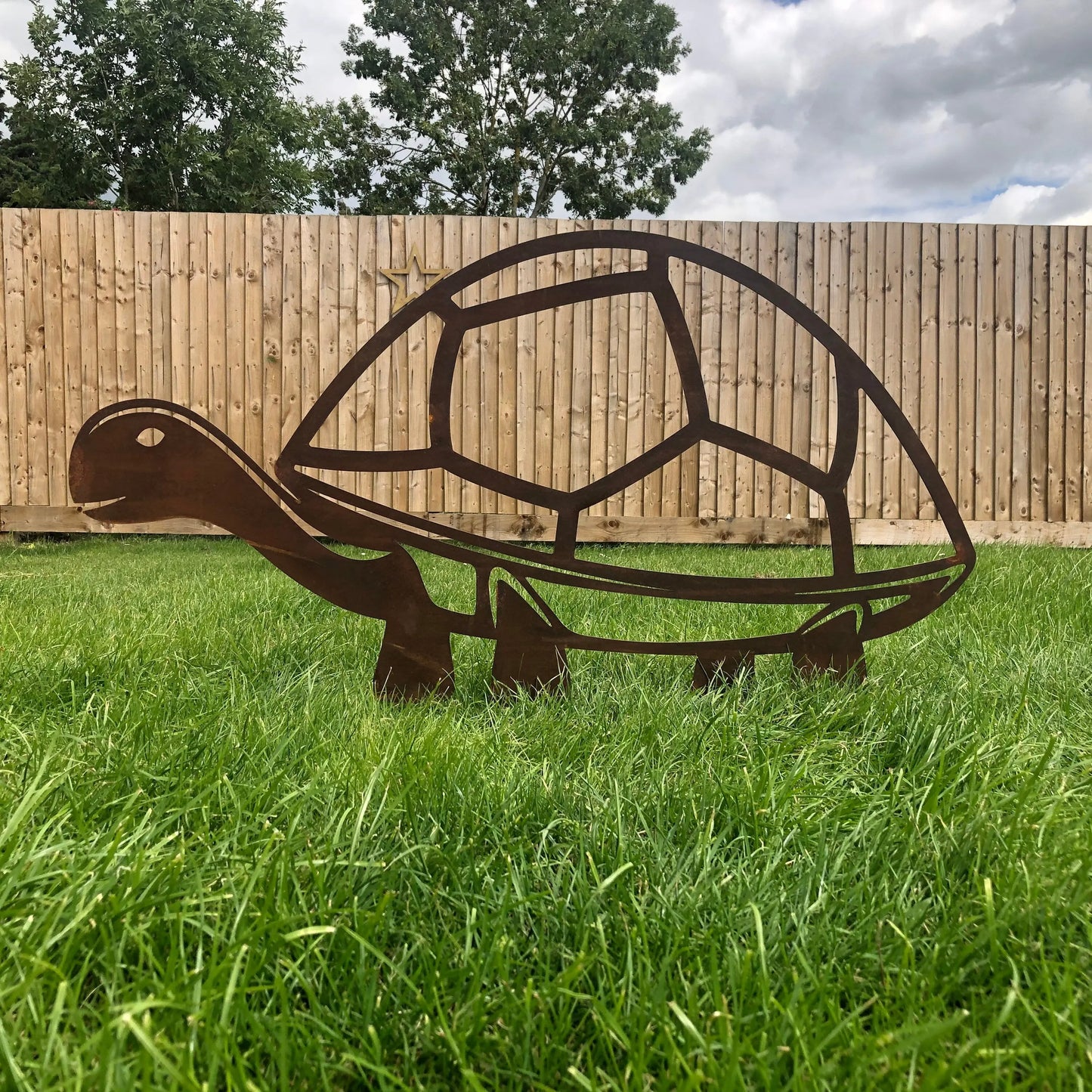 Large Rusty Metal Tortoise Garden Decoration RW NORFOLK