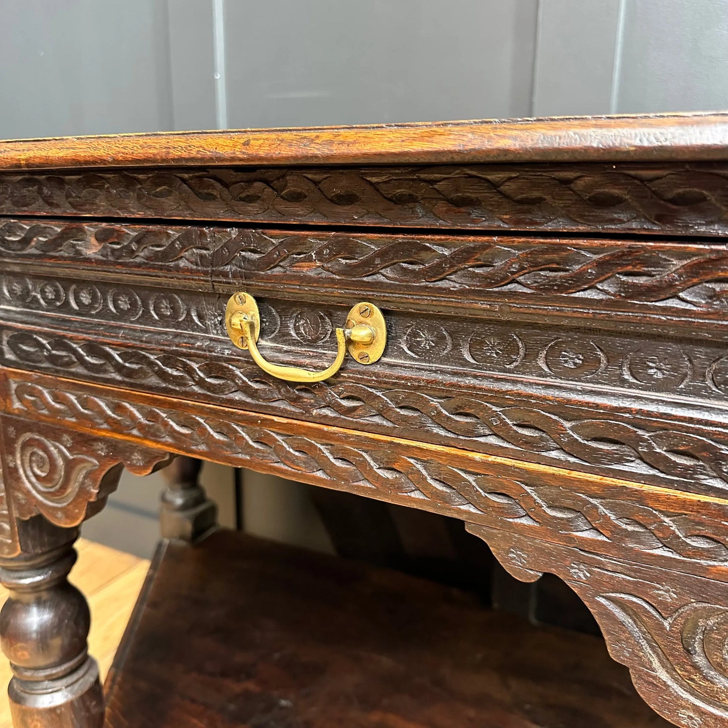 Antique Oak Credence Table / Hexagonal Table / Oak Sideboard / Lamp Table RUSTIC WAREHOUSE NORFOLK