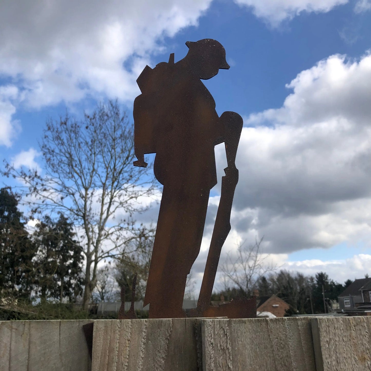 Small Rusty Metal Soldier Garden Statue RW NORFOLK