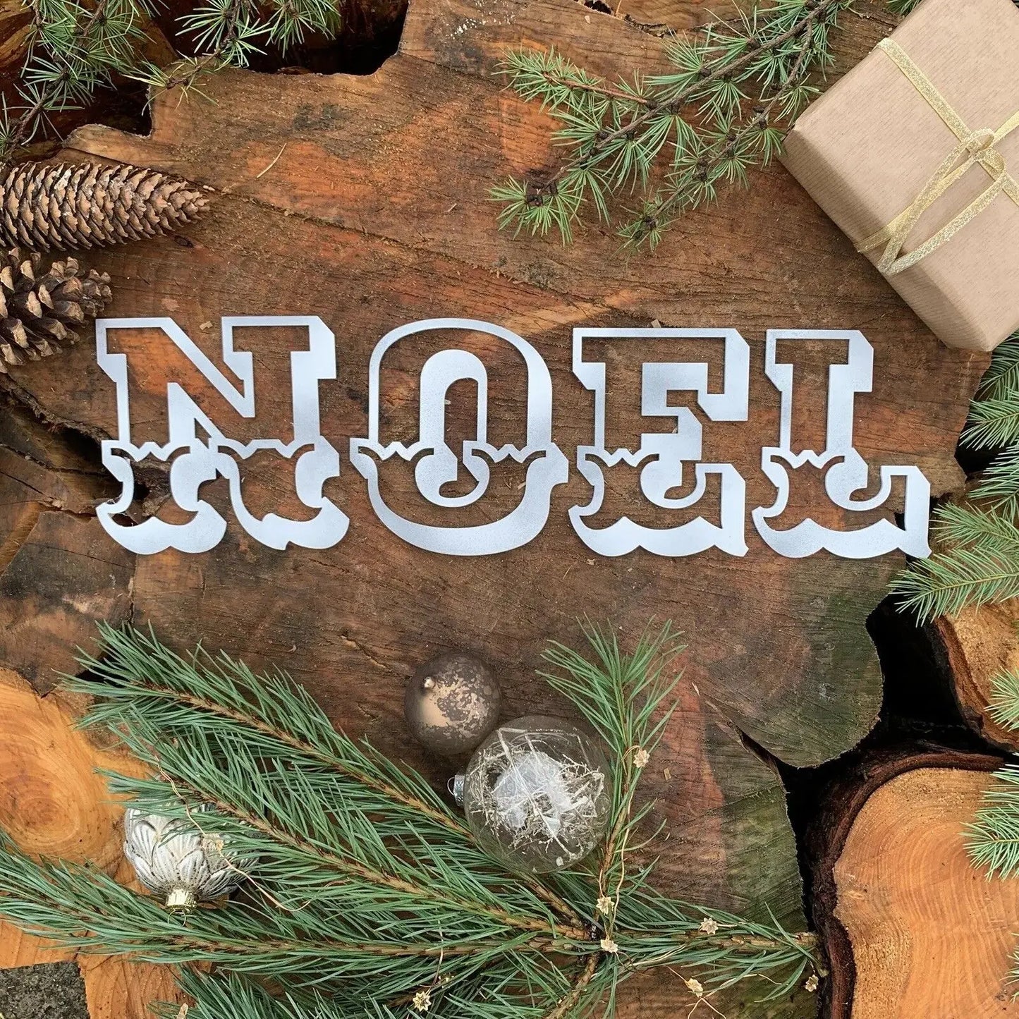 Rustic Carnival NOEL Mantle Fireplace Christmas Lettering Metal Decoration In Rusty,White or Gold RUSTIC WAREHOUSE NORFOLK