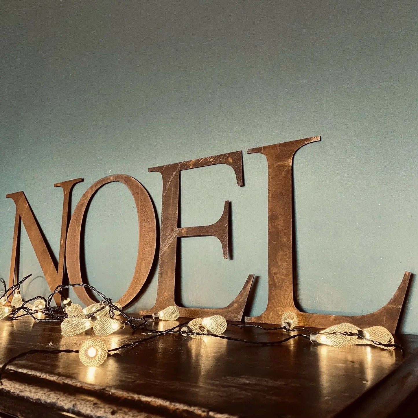 NOEL Rustic Rusted Metal Letters Christmas House Fireplace Mantle Decoration RUSTIC WAREHOUSE NORFOLK