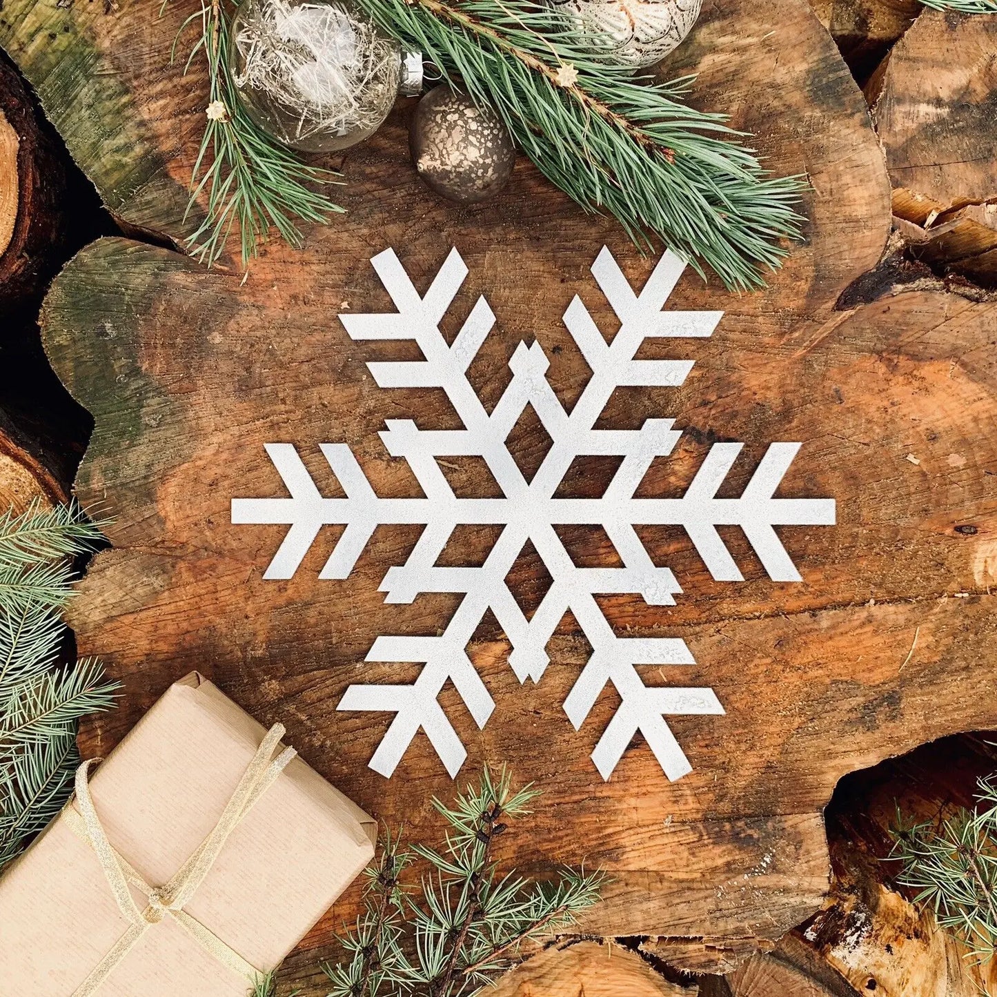 Large Rustic Metal Snowflake Decoration RUSTIC WAREHOUSE NORFOLK