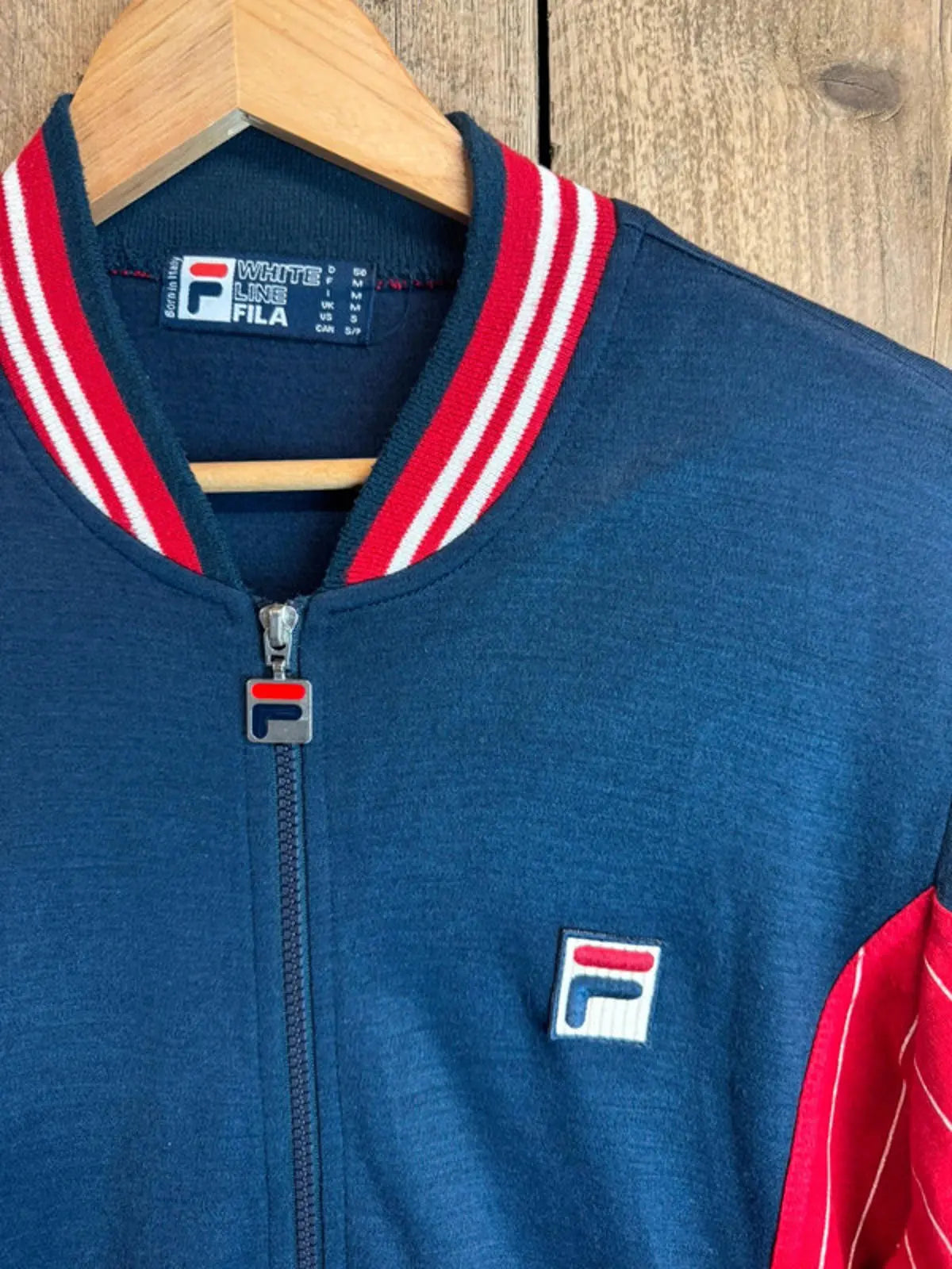 Vintage Fila Retro Tracksuit Top Jumper Jacket Mens Medium Fila