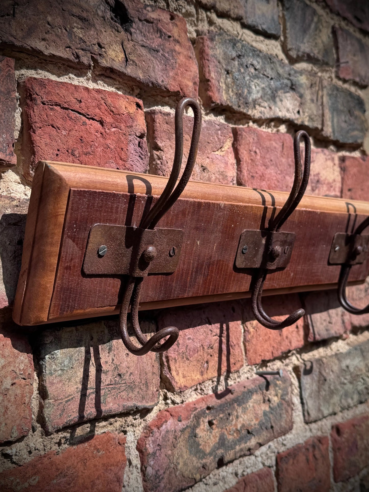 Reclaimed Wooden Coat Hooks / Vintage Rustic Coat Pegs / 3 Hook Coat Hat Rack E RUSTIC WAREHOUSE NORFOLK