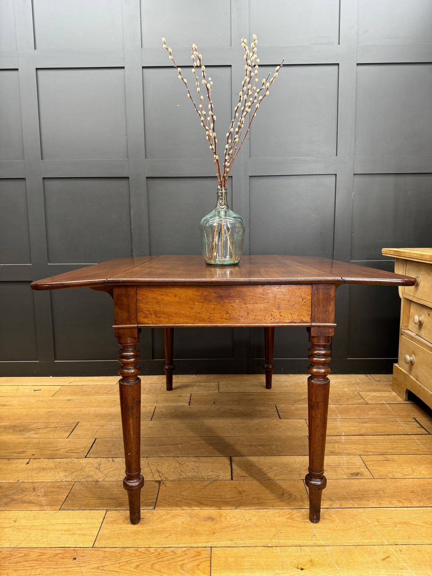 Antique Large Extending Mahogany Pembroke Table / Drop Leaf Sideboard