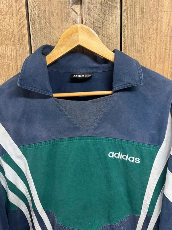 Vintage 90s Adidas Drill Top Tracksuit Jumper Retro Indie Britpop Oasis Large #612