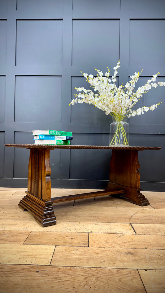Vintage Oak Coffee Table /  Side Table / Rustic Furniture / Rectangular Form