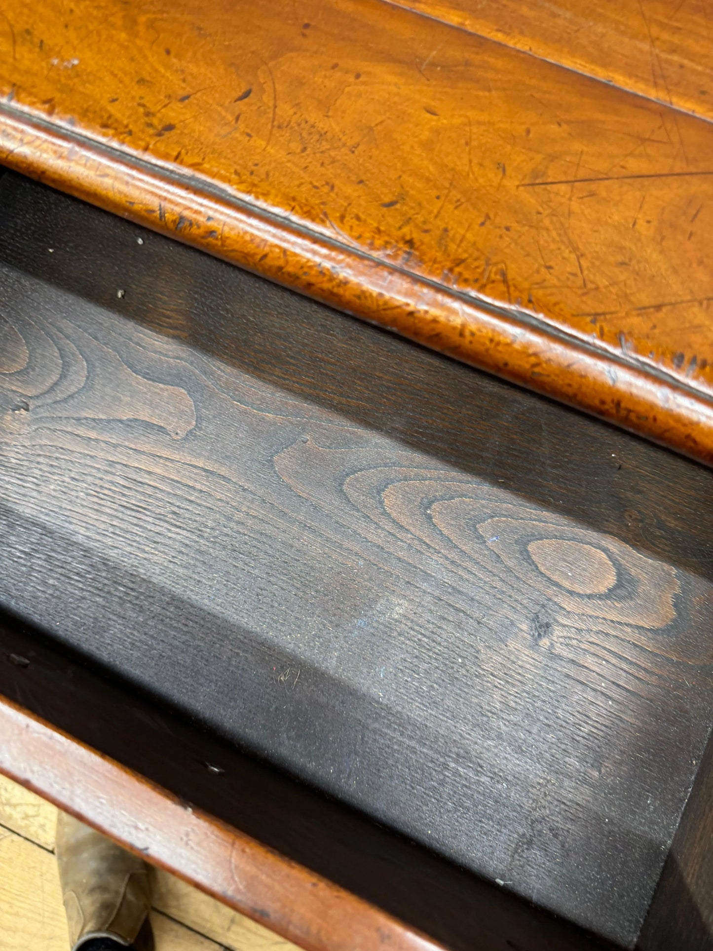Antique Cherry Wood Dresser Base Console Sideboard Table 2 Drawer Pot Board RUSTIC WAREHOUSE NORFOLK