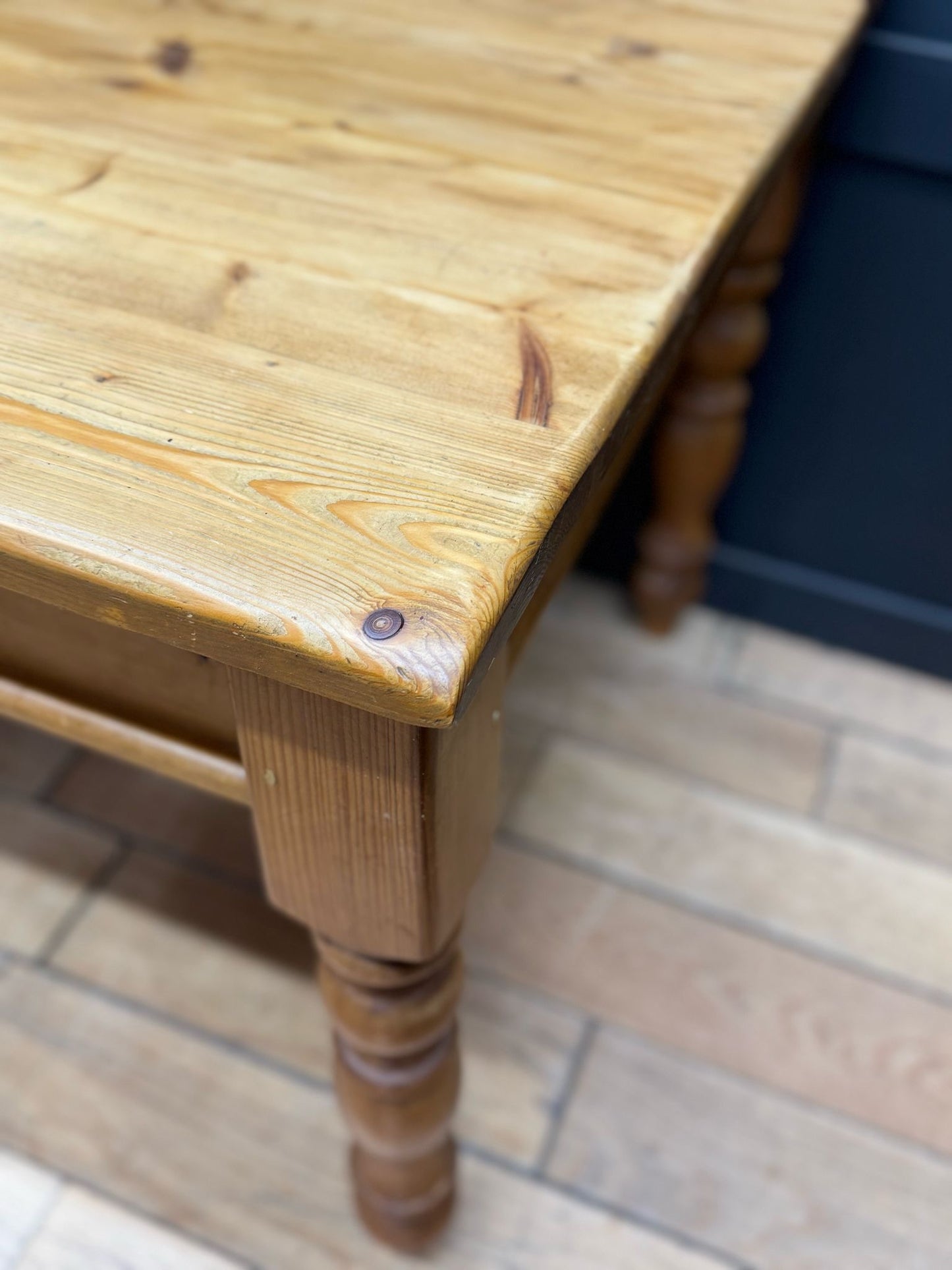 Vintage Solid Pine Table  / Farmhouse Dining Table / Rustic Kitchen Table