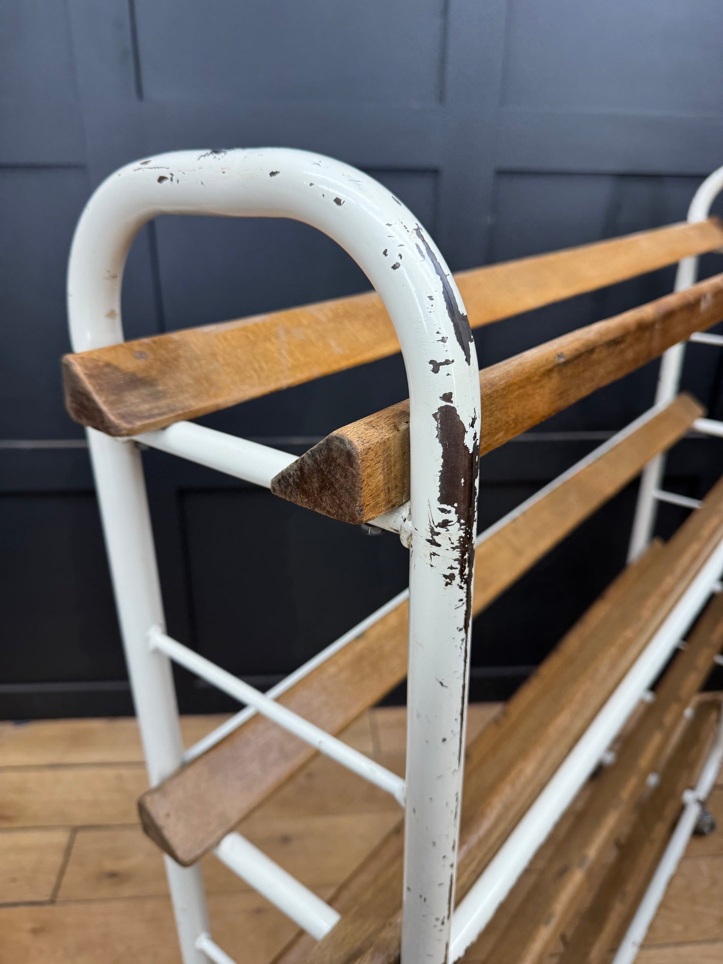 Vintage Industrial French Bakers Trolley Boulangerie Shoe Rack - Shop Display A