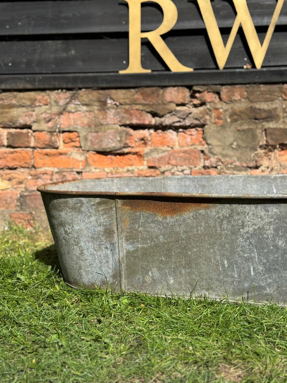 Vintage Galvanised Water Trough Planter Pond Bath / Lavender Planter Plant Pot