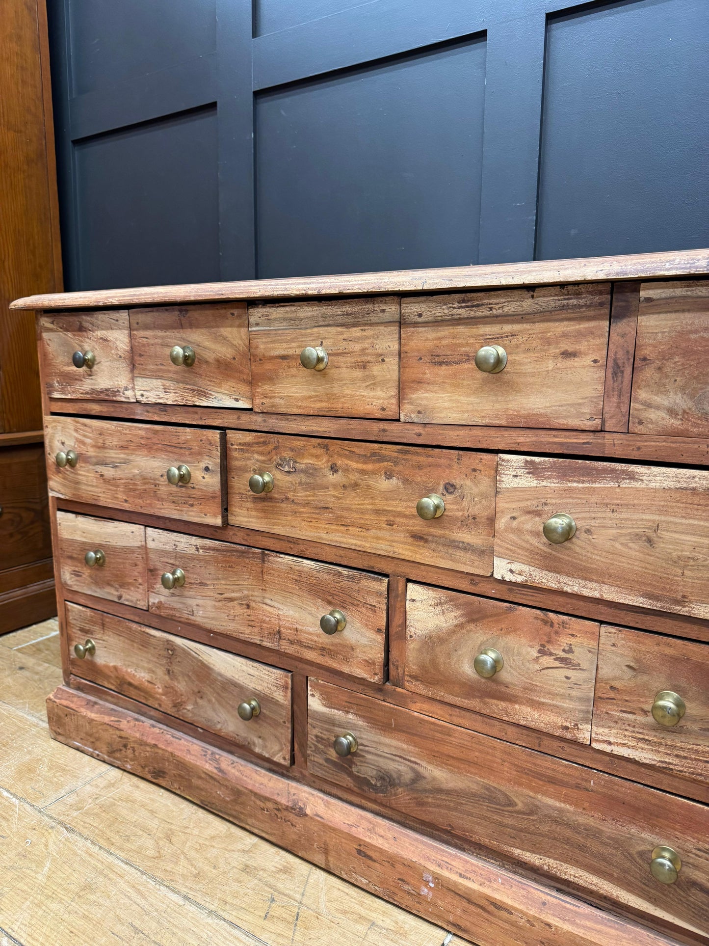 Vintage Rustic Hardwood Multi Drawer Sideboard Apothecary Storage Cabinet
