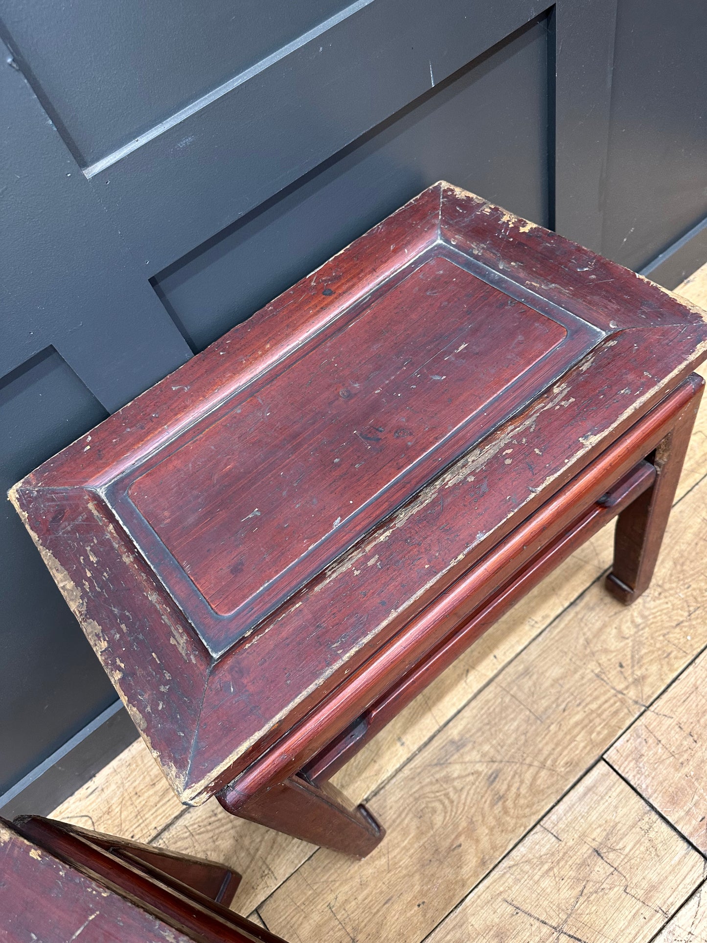 Antique Chinese Hardwood Pair Of Coffee Tables / Occasional Tables /Bedsides (F